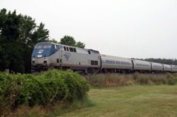 The U.S. government created Amtrak in 1971 to resuscitate train travel, which had dropped significantly since its peak in 1929. But ridership is low compared to that of other developed countries. The Obama Administration has now allocated $8 billion to upgrade and increase speeds on existing lines and create new high-speed lines in 10 corridors nationwide. Pictured: an Amtrak train passes south of Manassas, VA on a Sunday afternoon