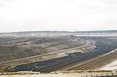 "Clean coal" - an open mine pit in Brandenburg Germany