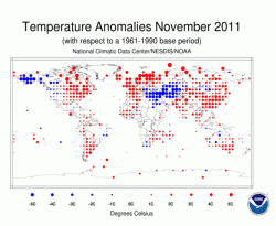 2011 Another Record Warm Year in Many Parts of the Globe