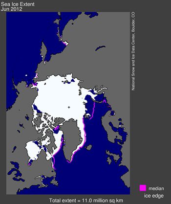 Sea ice extent June 2012