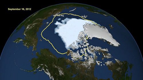 Arctic sea ice minimum on September 16, 2012