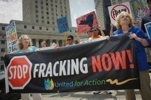 The fight against fracking at a Manhattan protest
