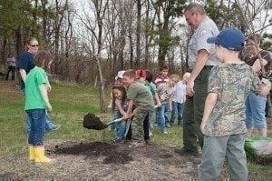 Green schools - tree planting day with the US Army Corps of Enginneers