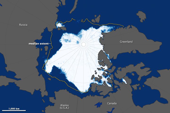 Graphic illustration of arctic sea ice loss