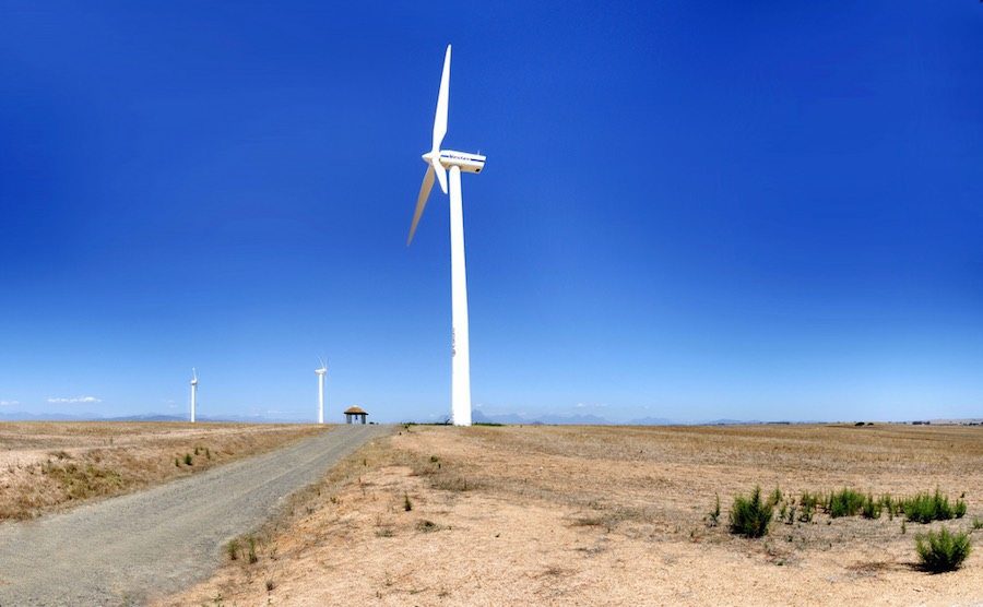 Wind turbines in South Africa. Sustainable economic growth means investing in sustainability