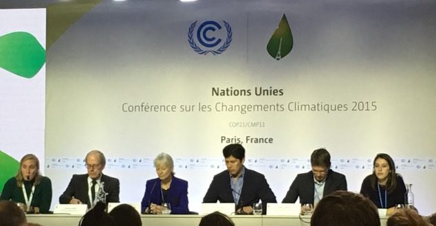 COP21 press conference announcing $3.4 million in fossil fuel divestment