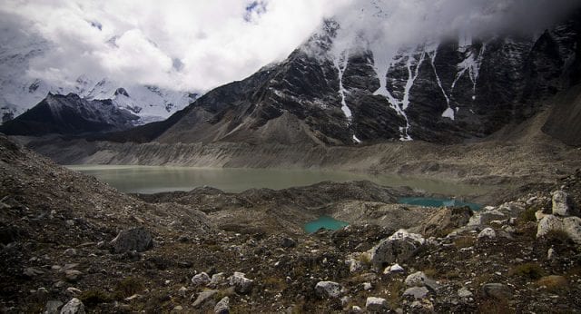 Lake Imja and other glacial lakes pose the risk of massive flooding as ice melts and these lakes swell