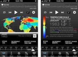 Just Science mobile app provided interactive climate change map