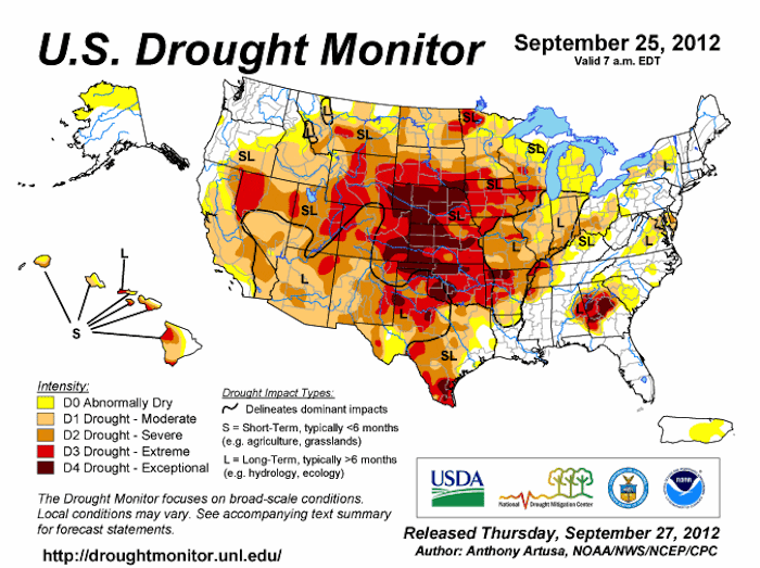 U.S. Drought Extent Increases as Fall Begins