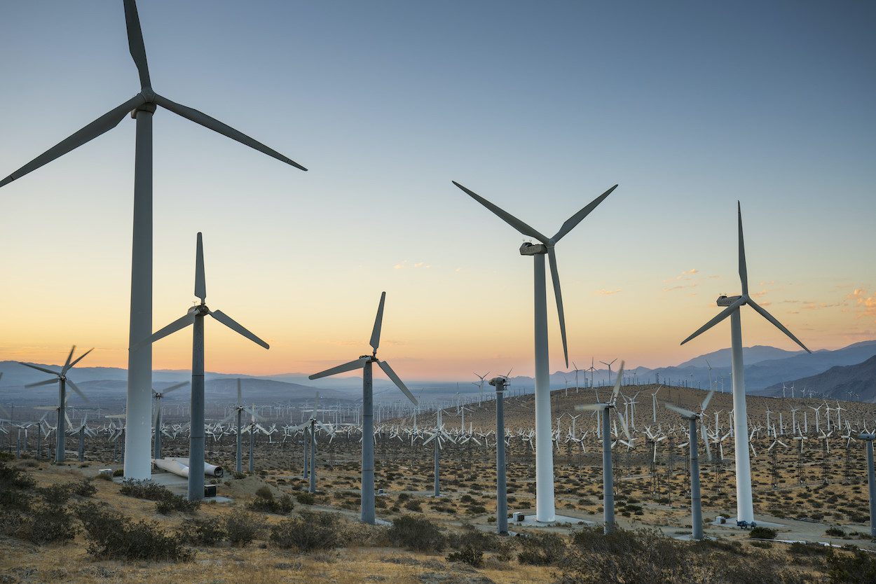 Wind turbines in the California desert