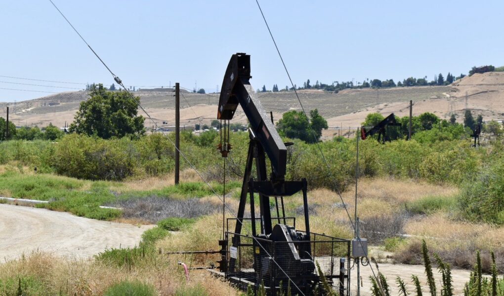 A pumpjack oil well in Bakersfield, California